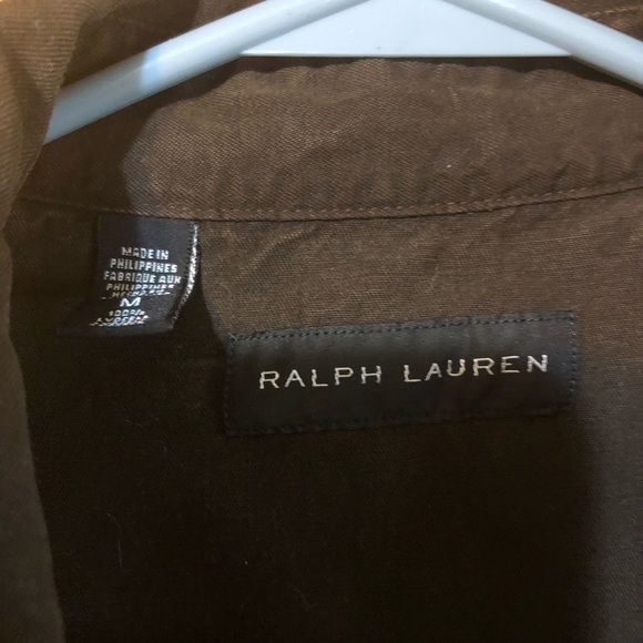 Vintage Ralph Lauren Brown Button Down 100% Lyocell Snap Down Size Medium - Picture 13 of 14